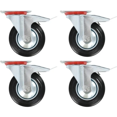 Afbeelding van vidaXL Zwenkwielen met dubbele remmen 4 st 160 mm