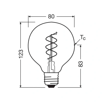 Afbeelding van OSRAM Vintage 1906 Globe, warmwitte, dimbare LED lamp in bolvorm met spiraalvormige gloeidraad, biedt 8 W voor 806 lm, E27 fitting, goudkleurig glas, 80 mm diameter, 2200 K, EEK F.