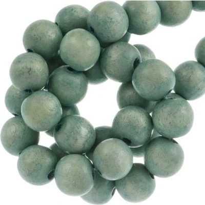 Afbeelding van Houten Kralen Vintage Look (8 mm) Misty (104 stuks)