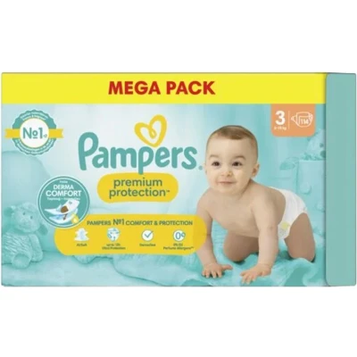 Afbeelding van Pampers Premium Protection 114 Luiers Maat 3 (6 10 kg)