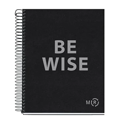 Afbeelding van Miquelrius A5 Be Eco notitieboek, 80 vellen, 90 g/m², punten, 1 gekleurde band, 2 boren, gerecyclede omslag, zwart antraciet