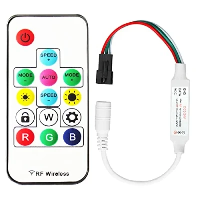Afbeelding van Tesfish 358 soorten veranderingen digitale RGB LED strip controller met 14Key RF draadloze afstandsbediening voor DC5V / 12V 24V WS2812B WS2812 band