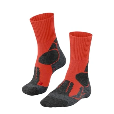Image de FALKE TK1 Adventure M So laine anti ampoule épaisses 1 paire, Chaussettes de randonnée Homme, Orange Electric 8192, 39 41
