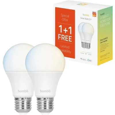 Afbeelding van Hombli Smart Ledlamp Peer E27 800 lm CCT 1+1 Gratis