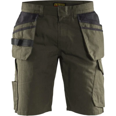 Afbeelding van Blaklader Service short met spijkerzakken 1494 1330 Groen/Zwart C58