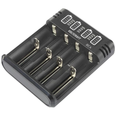 Afbeelding van VOLTCRAFT BC4 Batterijlader Li ion, NiMH AA (penlite), AAA (potlood), C (baby), Sub C, 10440, 16340, CR 123A, 17335, 17500, 17670, 18490, 18650, 21700, 22650,