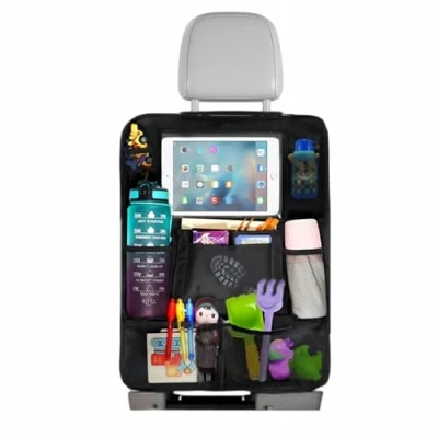 Afbeelding van Gigmeta Auto organizer voor kinderen, 1 stuk interieur met vak iPad 10 inch, vakken rugleuning van de auto, stoelbescherming, zwart