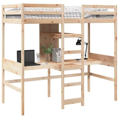 Afbeelding van vidaXL Hoogslaper zonder matras massief grenenhout 90x190 cm
