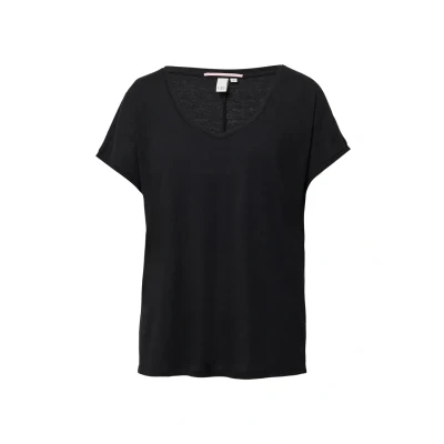 Afbeelding van QS Tshirt basic, Dames, Maat: Medium, Schwarz