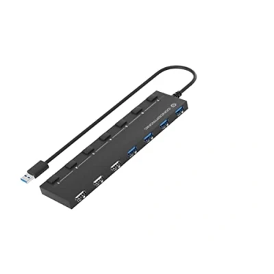 Afbeelding van Conceptronic HUBBIES09BP USB 3.2 Gen 1 hub 7 poorten Zwart