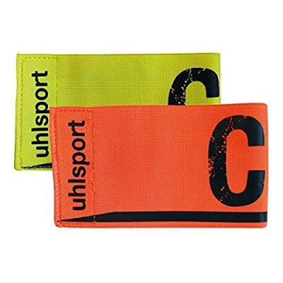 Afbeelding van uhlsport Captains Armband (FL.Yellow, Shockred) Unisex Armbanden, Neon Geel/Schockrood, M