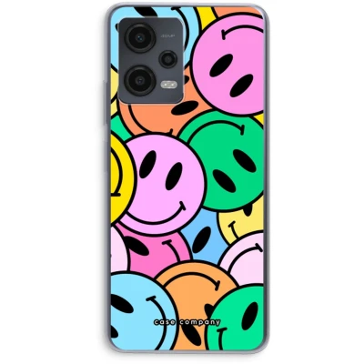 Afbeelding van Case Company® hoesje geschikt voor Xiaomi Redmi Note 12 Smiley N1 Soft Cover Telefoonhoesje Bescherming aan alle Kanten en Schermrand