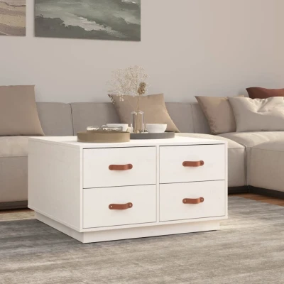 Afbeelding van Salontafel 80x80x45 cm massief grenenhout wit
