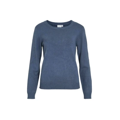 Afbeelding van VILA Viril O NECK Trui, Dames, Maat: XS, Vintage indigo