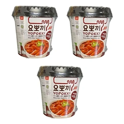Afbeelding van Topokki Pamai Pai® Yopokki Halal Hot &amp; SPICY rijstcake, pikante saus, 3 x 140 g