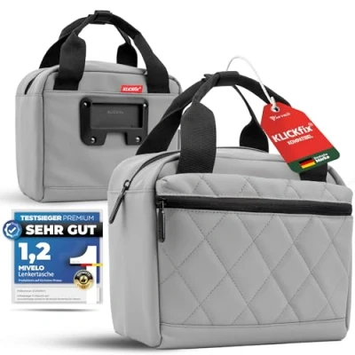 Afbeelding van MIVELO KLICKfix Fietsstuurtas, waterdicht, ruim, compatibel met e bike, grijs