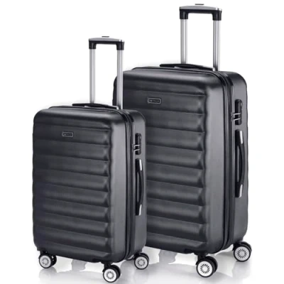 Afbeelding van ITACA Harde reiskoffers met 4 wielen Trolley 55/65/75 cm en comfortabel licht rekbaar ABS etui. 3 kleine middelgrote maten grote schoonheid 71200, Antraciet, Handbagage