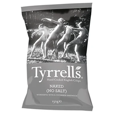 Afbeelding van Tyrrells Handgekookte Engelse chips naakt zonder zout (150 g) 2 stuks