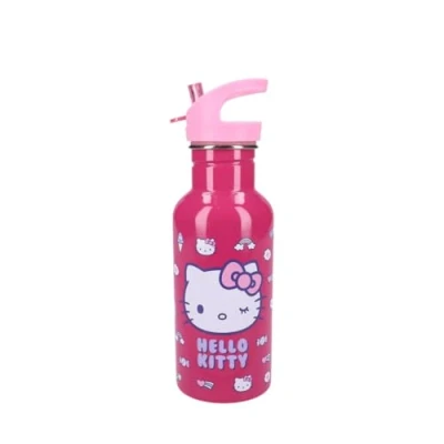 Afbeelding van My sweety pop Gourde pour fille Hello Kitty Acier Inoxydable Crèche Maternelle Ecole Vacances Repas 22 cm 500 ml Hydratation Idée Cadeau Bouteille (Hello Rose)