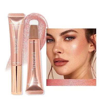 Afbeelding van INTEROOKIE Vloeibare blush stick, ultra glanzende matte finish, parelmoer glans (05 # *10 ml)