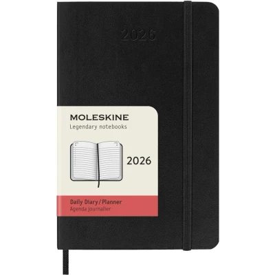 Image de Agenda civil Moleskine 2026 12 mois Journalier Format Poche Souple Noir