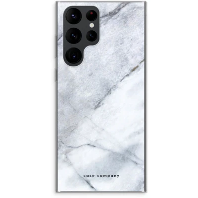 Afbeelding van hoesje geschikt voor Samsung Galaxy S22 Ultra Witte marmer Soft Cover Telefoonhoesje Bescherming aan alle Kanten en Schermrand