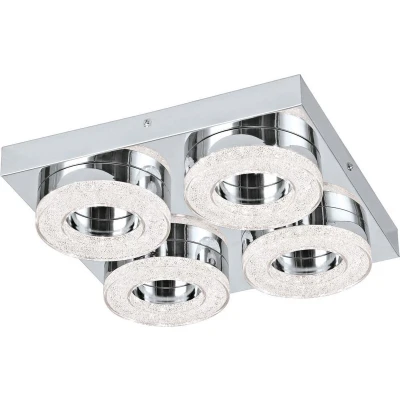 Afbeelding van EGLO Fradelo Wand/Plafondlamp 4 Lichts Chroom, Helder