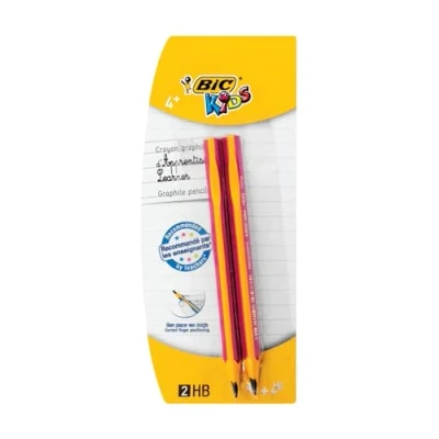 Afbeelding van Bic Kids set van 12 grafietpotloden om mee te leren schrijven, roze