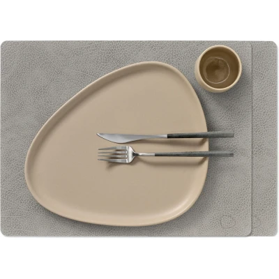 Afbeelding van LIND DNA Placemats Hippo Leer Anthracite Grey 45 x 35 cm 2 Stuks