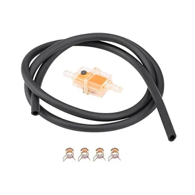Afbeelding van Keenso Benzinefilterset voor motorfiets, 6 mm, 1/4 inch, scooter, vierkant, benzinefilter met klemmen motorfietsen, scooters (rood)