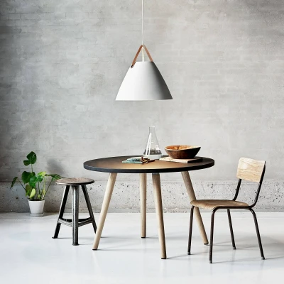 Afbeelding van Hanglamp Strap met metalen kap Ø 48cm wit