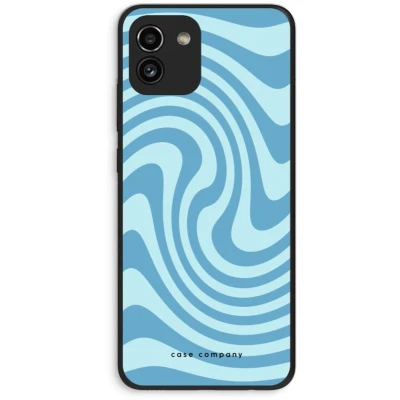 Afbeelding van Case Company® hoesje geschikt voor Samsung Galaxy A03 Swirl Blauw Soft Cover Telefoonhoesje Bescherming aan alle Kanten en Schermrand