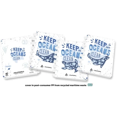 Afbeelding van Aurora Adoc schrift Ocean Waste Plastics A5 commercieel geruit