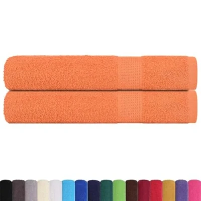 Afbeelding van vidaXL Handdoeken 2 st 100x200 cm 360 g/m² 100% katoen oranje
