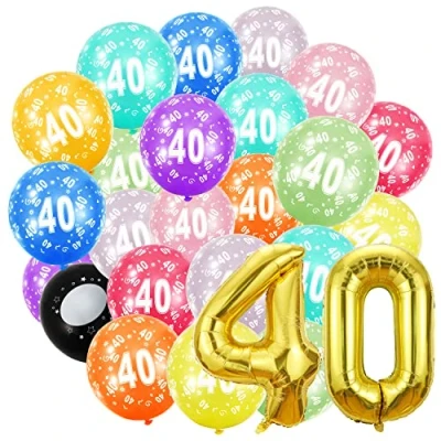 Afbeelding van 40e verjaardag ballonnen en 20 30 cm decoratie 40 101cm helium vliegen voor mannen vrouwen