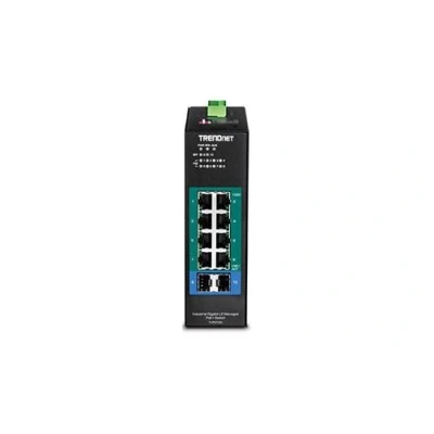 Image de TRENDnet TI PG102I Commutateur Géré 8 x 10/100/1000 (PoE+) + 2 Gigabit SFP Montage sur rail DIN PoE+ (240 W) alimentation CC