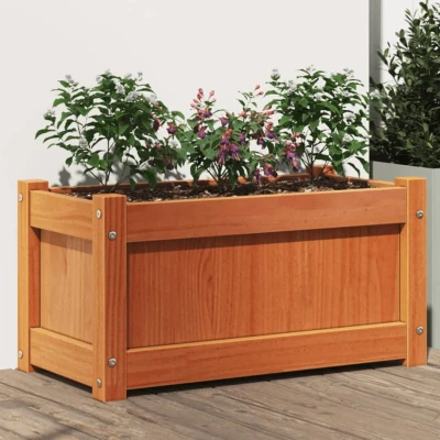 Afbeelding van Plantenbak 60x31x31 cm massief grenenhout wasbruin