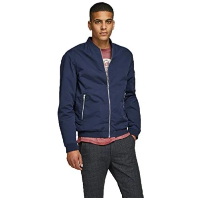 Image de JACK &amp; JONES Blouson aviateur Homme Jjerush Bomber Noos, Blazer bleu marine, M