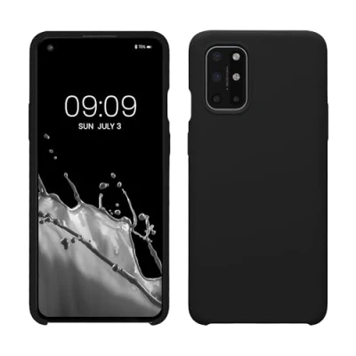 Afbeelding van kwmobile telefoonhoesje geschikt voor OnePlus 8T Hoesje met siliconen coating Smartphone case in mat zwart