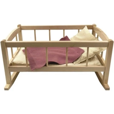 Afbeelding van Egmont Toys Houten wieg met dekentje 50x30x27 cm