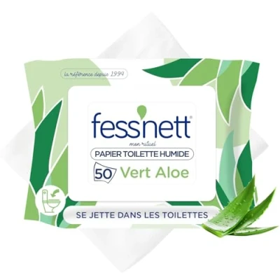 Afbeelding van Fess&#039;Nett Fess Nett vochtig toiletpapier, aloë vera, 50 stuks