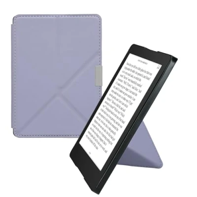 Afbeelding van kwmobile E reader hoesje geschikt voor Kobo Aura Edition 2 hoes Ereader flip case met standaard cover van kunstleer In lavendel