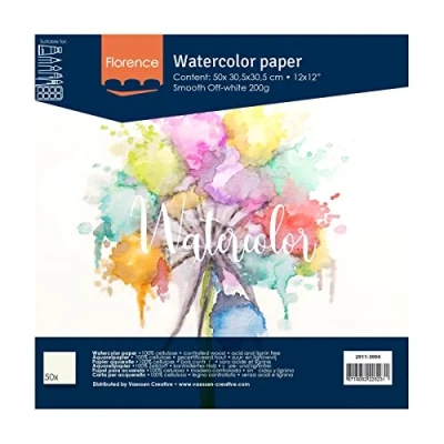 Afbeelding van Aquarelblok schetsboek 50 vellen 200 grams 30,5 x cm Aquarel papier Aquarelblokken/tekenblokken Hobby/schildermateriaal