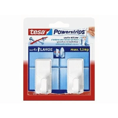 Image de tesa Powerstrips Crochets LARGE, classique, blanc