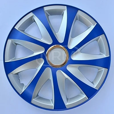 Afbeelding van NRM wieldoppen 14&quot; Blauw &amp; zilver set van 4 stuks ABS / Duurzaam Resistant