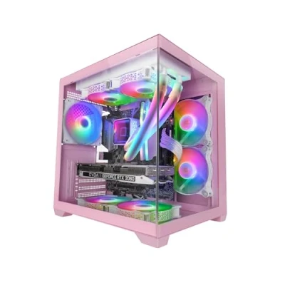 Afbeelding van Micro ATX/ITX Mini tower doos Behuizing Mars Gaming MCVIEW2P Roze