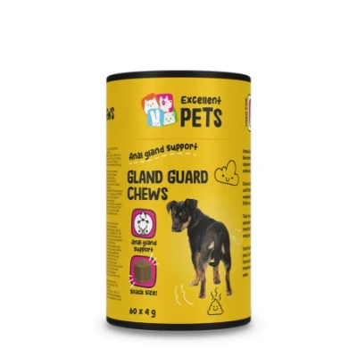 Afbeelding van Excellent Pets Gland Guard Chews Kauwsnoepjes Zachte snacks Ondersteunt de Natuurlijke leging van Anaalklieren Bevordert Spijsvertering en een Evenwichtige Darmflora Glutenvrij Bevat Prebiotica Probiotica 60 stuks