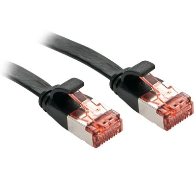 Image de Lindy Cordon de raccordement RJ 45 (M) pour 10 m U / FTP (Paire torsadée blindée) CAT 6 sans crochet plat noir