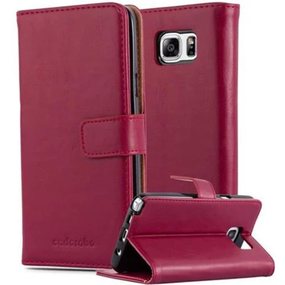 Afbeelding van Cadorabo Hoesje geschikt voor Samsung Galaxy NOTE 5 in WIJN ROOD Beschermhoes met magnetische sluiting, standfunctie en kaartvakje Book Case Cover Etui