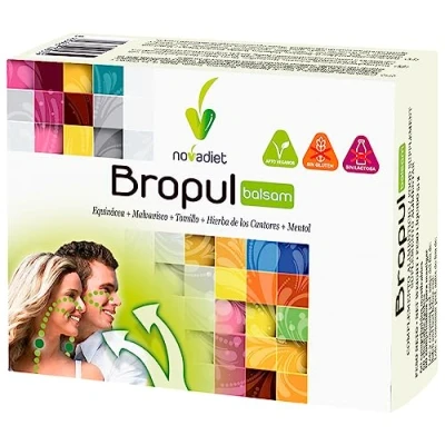 Afbeelding van Novadiet BROPUL BALSAM Tabletten met echinacea, marshmallow, tijm en zangers gras Keelverlichting, ademhalingsdecongestie vermindering van hoest 60 kauwtabletten